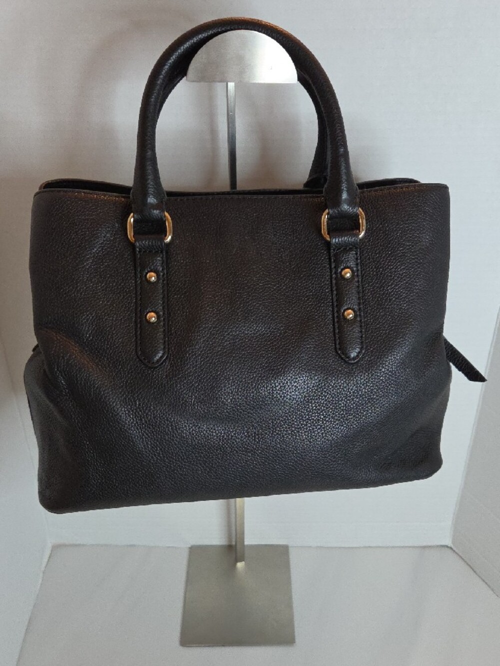 Kate Spade Larchmont Avenue Evangelie Satchel In Black Pebbled Leather - Picture 7 of 11